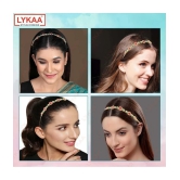 Lykaa Diamond Kundan Headband Elegant Tiara Indian Wedding Hair Accessories For Women - 1 Pcs - Gold