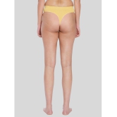 ILRASO - Yellow Poly Cotton Solid Women's Thongs ( Pack of 1 ) - None