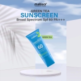 Maliao Green Tea Water Resistant Paraben & Phthalates Free Sunscreen Broad Spectrum SPF 60PA+++ 100g