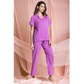 Clovia Cotton Nightsuit Sets - Purple Pack of 2 - L