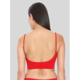 ILRASO - Red Cotton Blend Removable Padding Women's Sports Bra ( Pack of 1 ) - None