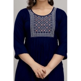 Kapadia - Navy Straight Rayon Womens Stitched Salwar Suit ( Pack of 1 ) - None