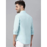 liferoads - Light Blue 100% Cotton Slim Fit Mens Casual Shirt ( Pack of 1 ) - None