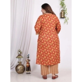 Swasti Cotton Printed Straight Womens Kurti - Orange ( Pack of 1 ) - None