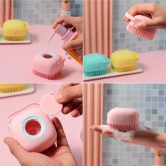 Soft Silicone Bath Brush With Hooks Baby Showers silicon Cleaning Brushes Massage Skin Scrubber Can Scalp Bathing Brush For Cleaning Body Silicon Wash Scrubber