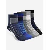 Texlon Cotton Mens Printed Multicolor Ankle Length Socks ( Pack of 5 ) - Multicolor