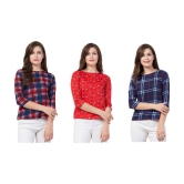 Revexo - Multicolor Crepe Womens Regular Top ( Pack of 3 ) - L