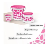 Milton Duplex Spa 3 Piece Set, Pink | 20 Litres Bucket with Mug & Stool | Bathroom Accessory Set