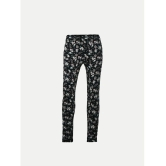 Teen Girls Black Floral -printed Pants - 10-11 Years