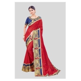 offline selection Red Dola Silk Saree - Single