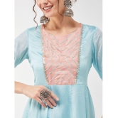 Pannkh - Light Blue Art Silk Womens A-line Kurti ( Pack of 1 ) - None