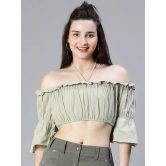 Oxolloxo Halter Neck Bardot Cotton Crop Top