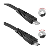 Portronics - Black 3A Micro USB Cable 1 Meter - Black