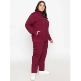 YHA Maroon Fleece Solid Tracksuit - Pack of 1 - None