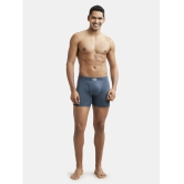 Jockey 8008 Men Super Combed Cotton Rib Solid Boxer Brief - Deep Slate - None