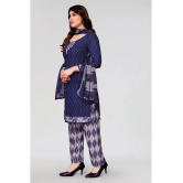 Anand Unstitched Crepe Printed Dress Material - Blue ( Pack of 1 ) - Blue