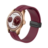 DoubleRun Maroon Silicon Chronograph Mens Watch