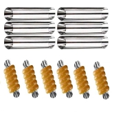 Magnusdeal 6 Pcs DIY Non-Stick Stainless Steel Baking Tubes Set. Spiral Horn Pastry Cream Roll Tubes/Mold/Cannoli Forms/Croissant Shell Metal Ice Cream Roll/Funnel Shape/Kitchen/Party