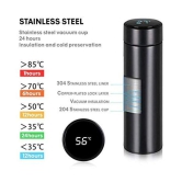 Rudrax Thermos Bottle with Liquid Temperature Display Black 500 mL Stainless Steel Water Bottle set of 1 - Black