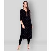 GOD BLESS - Black Rayon Womens Straight Kurti - XL