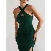 clafoutis Lycra Solid Full Length Womens Bodycon Dress - Green ( Pack of 1 ) - None