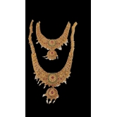 South Indian Traditional Gold Plated Temple Jewellery Set