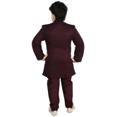 Arshia Fashions Maroon Jacquard Boys Sherwani ( Pack of 1 ) - None