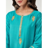 Pannkh Viscose Printed Straight Womens Kurti - Sea Green ( Pack of 1 ) - None