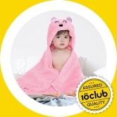 Fleece Baby Blanket with Hood Pink