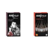 MANFORCE Chocolate flavor condom - 10 Pieces & 3 in 1 Condoms (Ribbed Contour Dotted) Overtime Orange Flavoured- 10 Pieces Condom (Set of 2 20 Sheets)