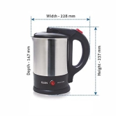 Multi Function Electric Kettle Tea Maker, 1.5 Litre with 360? Rotational Base 1500W - Silver and Black (9014)