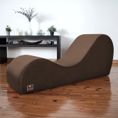 Modern Armless Wooden Chaise Lounge for Lounging, Yoga, and Stretching ( Brown )-Brown