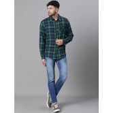 Oxolloxo Relaxed Tartan Checked Spread Collar Cotton Casual Shirt