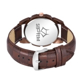 Septem Brown Leather Analog Mens Watch