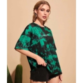 London Hills tie dye Tshirt for Women Oversized t Shirts for Women Drop Shoulder Tshirt Pure Cotton Half Sleeve T-Shirt Green Black