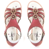 Adrianna Maroon Flat Sandal for Girls - None