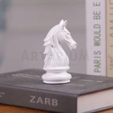 Artarium Knight Horse Chess Piece Statue Sculpture Collectible Figurine for Car Dashboard - Pack of 1 (White)