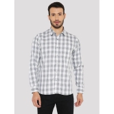 Maharaja Cotton Blend Slim Fit Checks Full Sleeves Mens Casual Shirt - Grey ( Pack of 1 ) - None