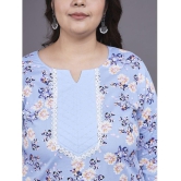 Tissu Cotton Printed Kurti With Palazzo Womens Stitched Salwar Suit - Blue ( Pack of 1 ) - None