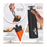 Milton Atlantis 400 Thermosteel Insulated Water Bottle, 350 ml, Black | Hot and Cold | Leak Proof | Office Bottle | Sports | Home | Kitchen | Hiking | Treking | Travel | Easy To Carry | Rust