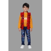 DKGF Fashion - Maroon Cotton Blend Boys Shirt & Jeans ( Pack of 1 ) - None