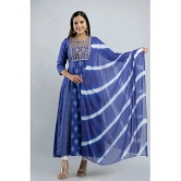 MAUKA - Blue Straight Rayon Womens Stitched Ethnic Gown ( Pack of 1 ) - None