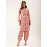 Divena Cotton Printed Kurti With Pants Womens Stitched Salwar Suit - Pink ( Pack of 1 ) - None