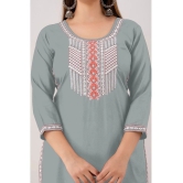 Kapadia - Grey Rayon Womens Straight Kurti ( Pack of 1 ) - None