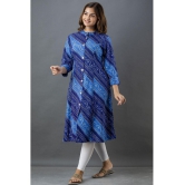 Lee Moda - Blue Cotton Women's Front Slit Kurti ( Pack of 1 ) - None