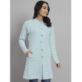 eWools.in Woollen Round Neck Women''s Buttoned Cardigans - Blue ( ) - None