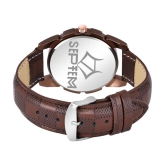 Septem Brown Leather Analog Couples Watch