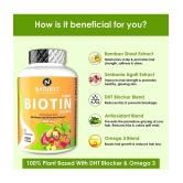 NATURYZ 100% Plant Based Biotin with DTH Omega 3 for Strong Hairs, Nails, Glowing Skin - 90 Tablets