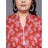 Tissu Cotton Printed Straight Womens Kurti - Maroon ( Pack of 1 ) - None