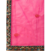 Om Shantam Sarees Blue,Pink Silk Blends Chaniya Choli Semi Stitched Lehenga Single - Free Size